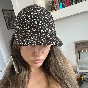 NEW GUCCI Canvas Floral Liberty Baseball Hat Black Canvas sz M